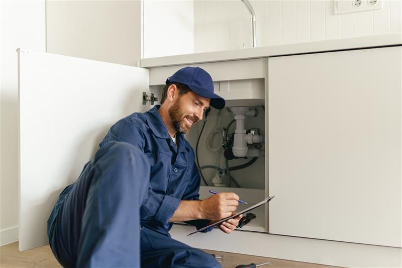 Residential plumber providing service in a Menlo Park home
